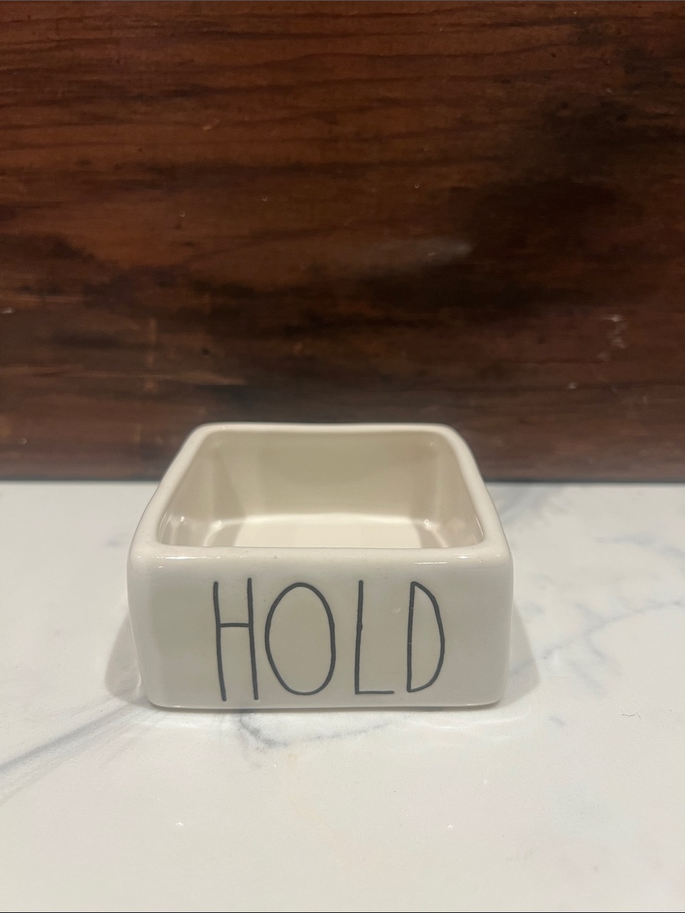 🔥‼️Rae Dunn Cream Ceramic 'HOLD' Square Trinket Dish‼️🔥